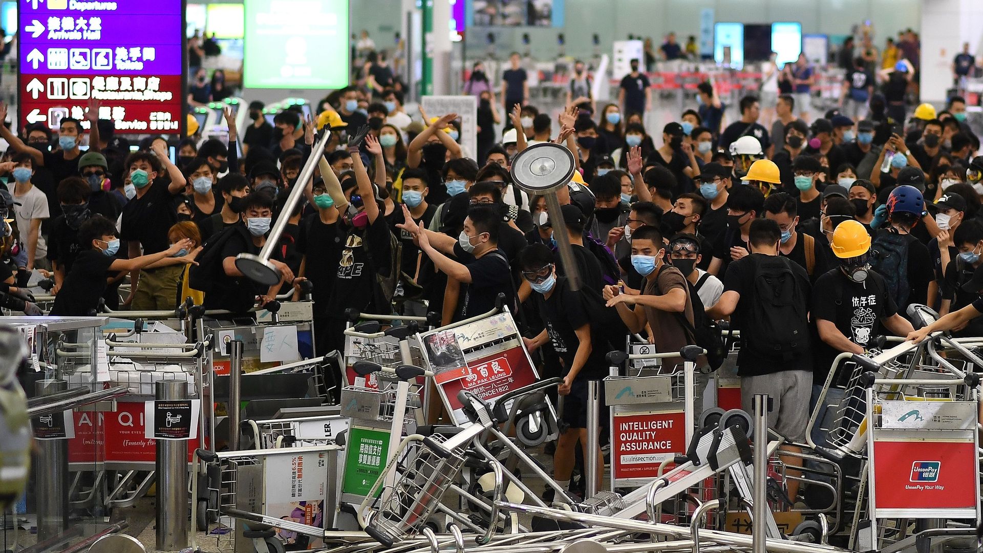 Protestors at Hong Kong airport