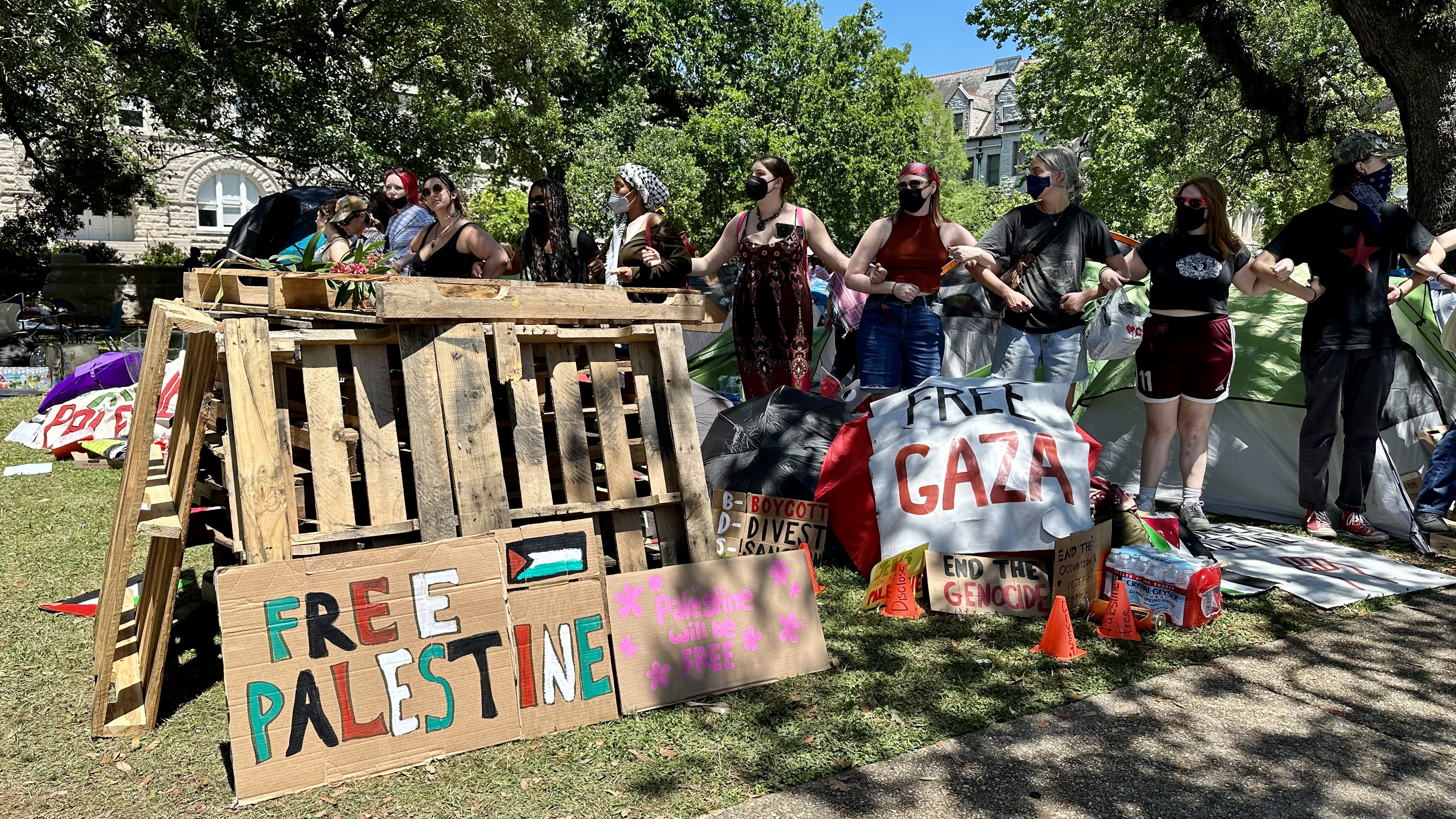 Photos show people protesting at Tulane University in New Orleans
