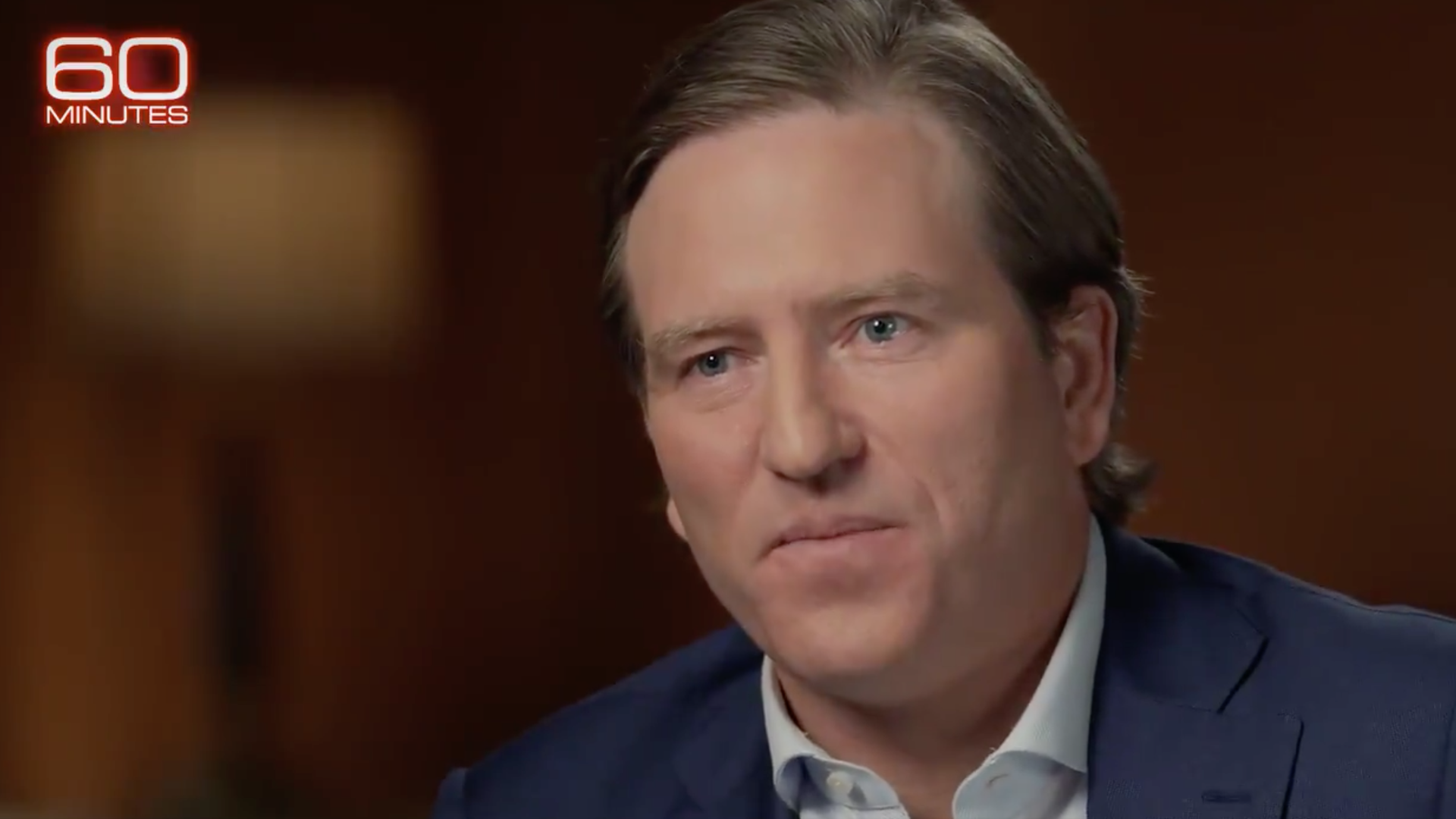 A screenshot of formerCybersecurity and Infrastructure Security Agency director Chris Krebs on "60 Minutes"