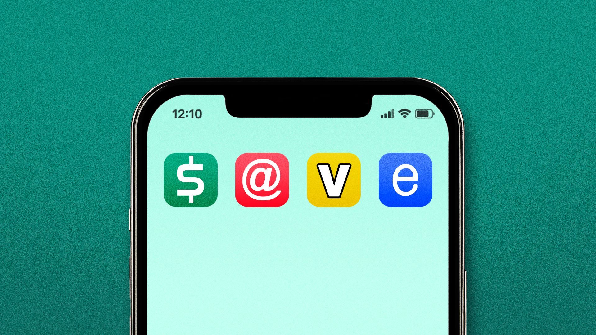 Illustration of a phone with apps that spell "SAVE." 