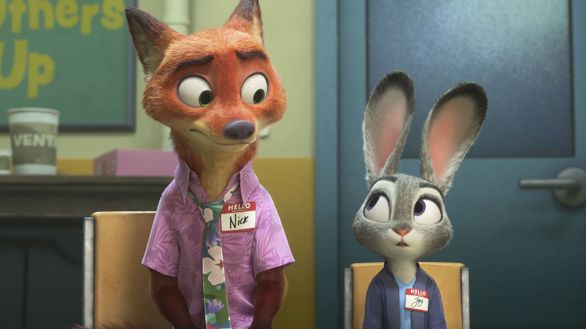 Nick Wilde voiced by Jason Bateman, and Judy Hopps, voiced by Ginnifer Goodwin, in "Zootopia 2." Image: Disney via AP