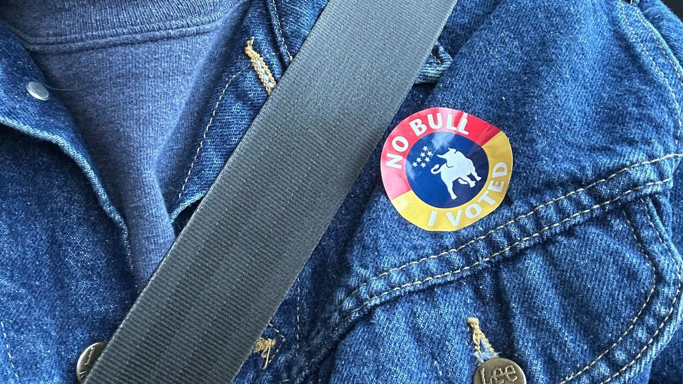 Photo shoes an "I voted" sticker