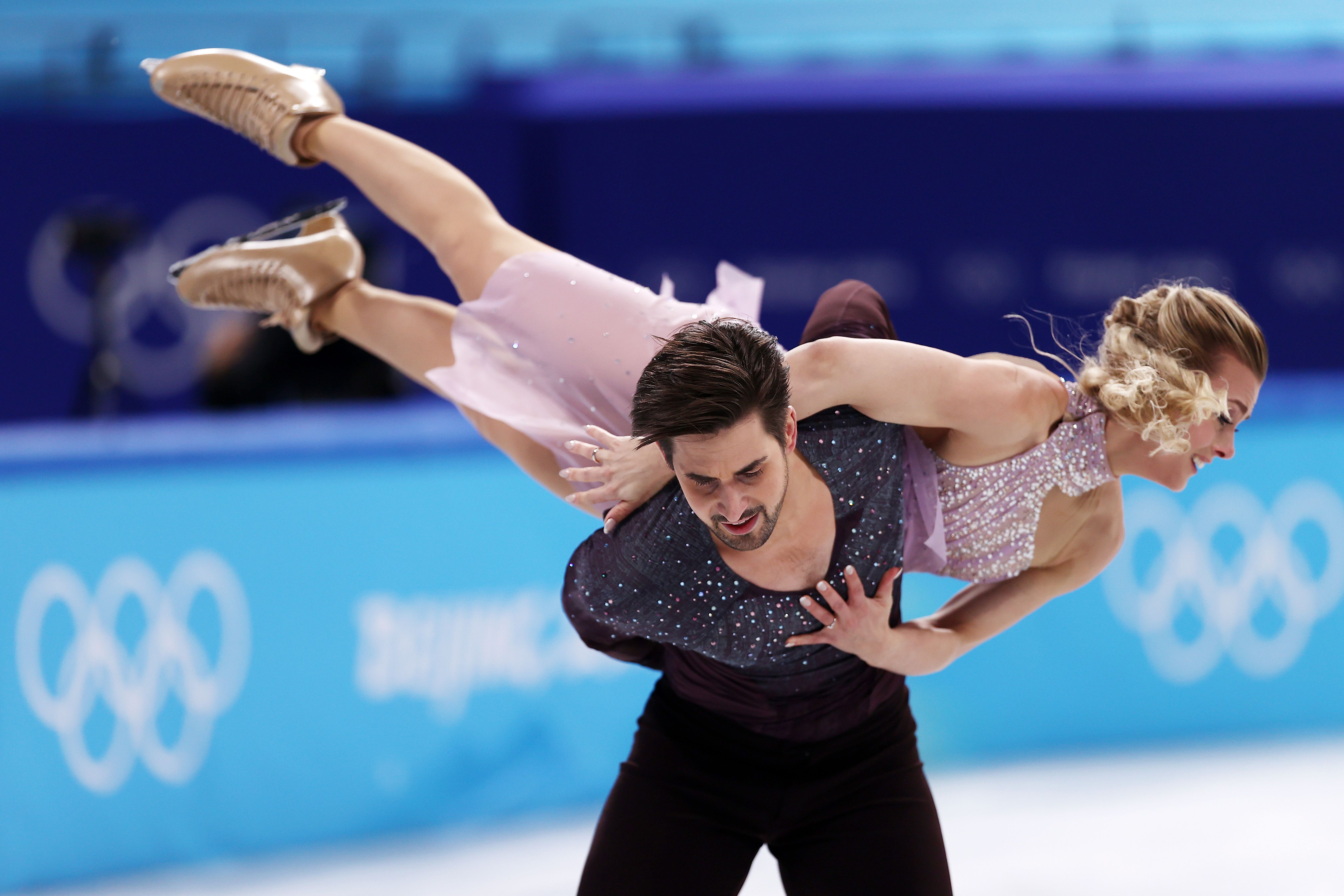 Madison Hubbell and Zachary Donohue of Team United States skate during the Ice Dance Free Dance at the Winter Olympic Games at Capital Indoor Stadium on February 14