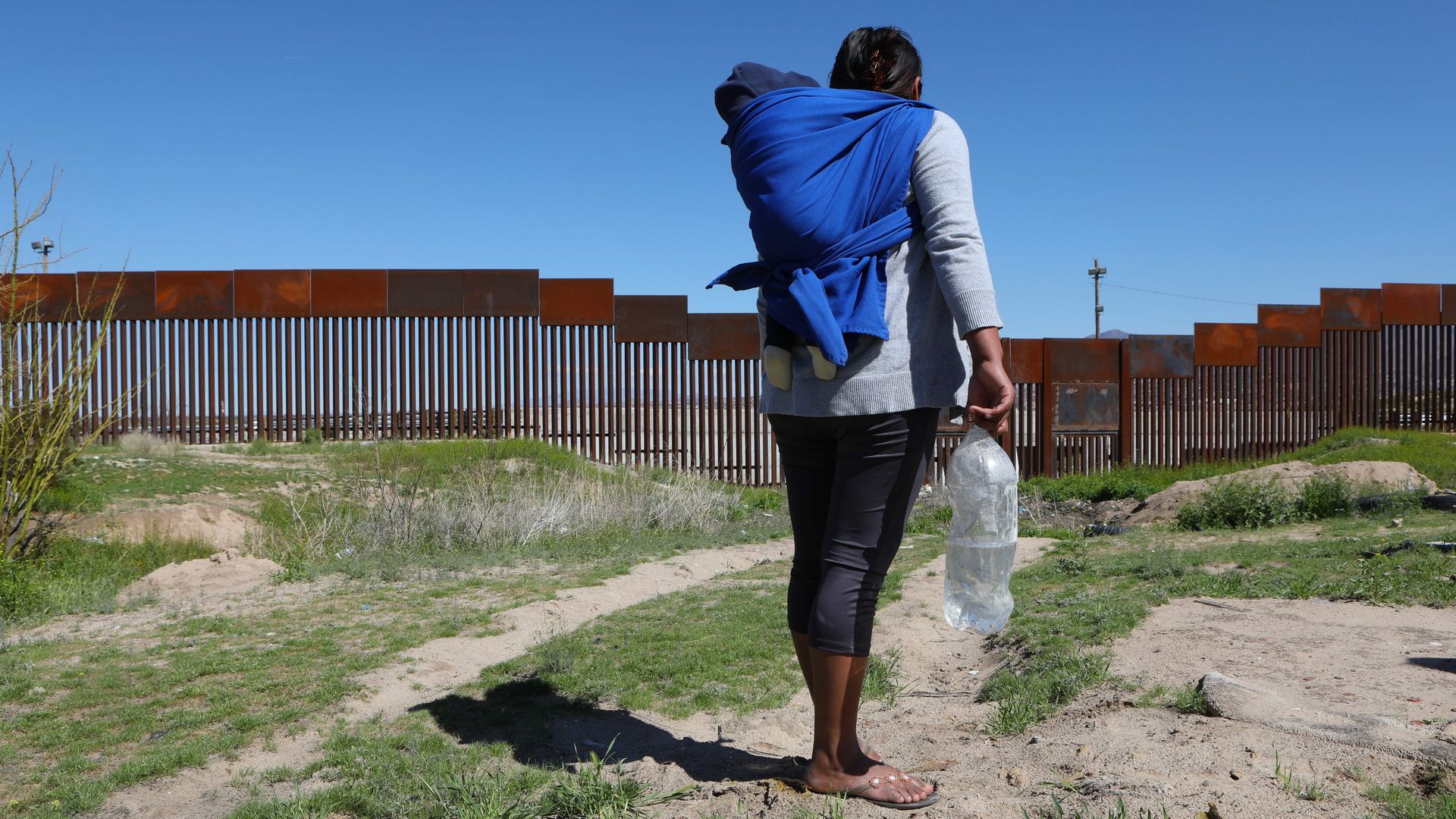 A migrant at the border.