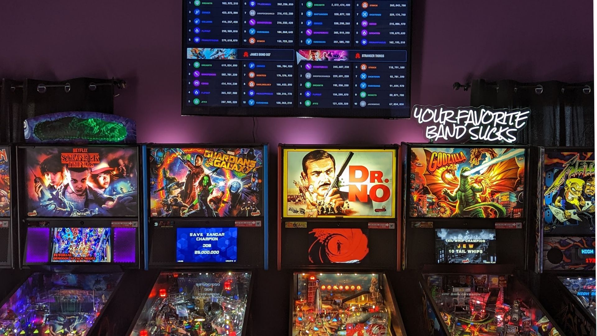 Pinball machines at No Quarter