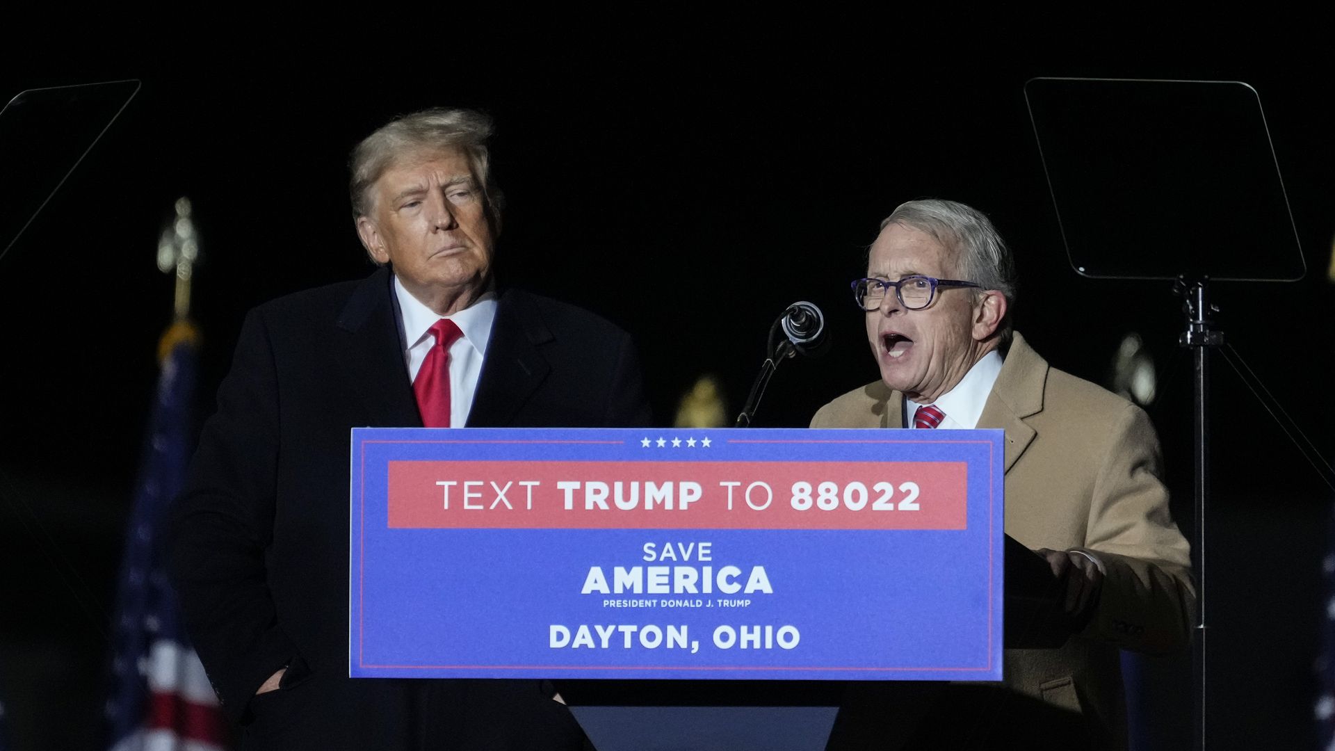Former President Donald Trump and Ohio gov. Mike DeWine