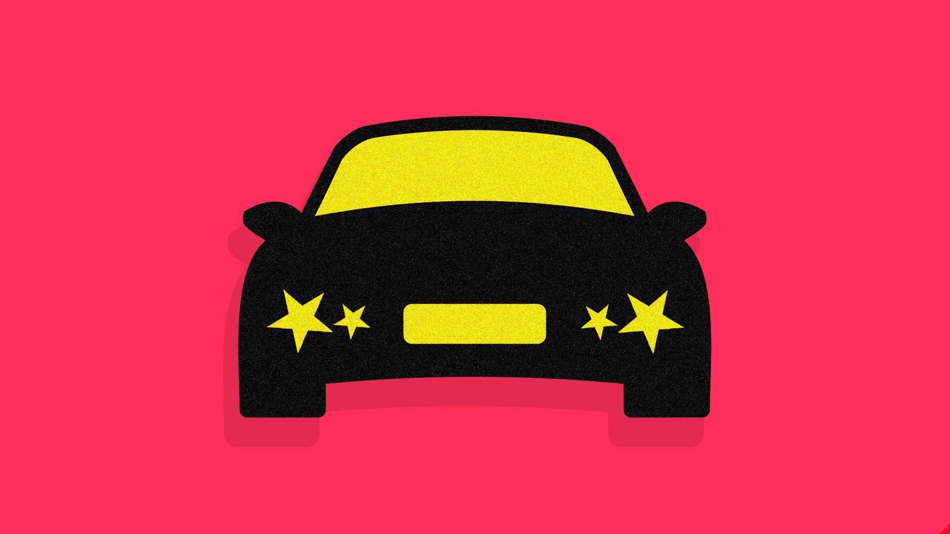 Illustration of a car with the chinese flag colors