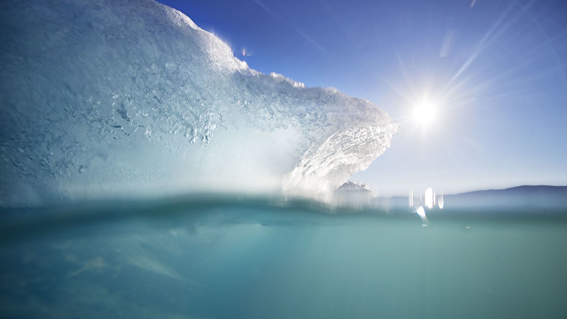 An icebergs floats in the Nuup Kangerlua Fjord near Nuuk in southwestern Greenland.