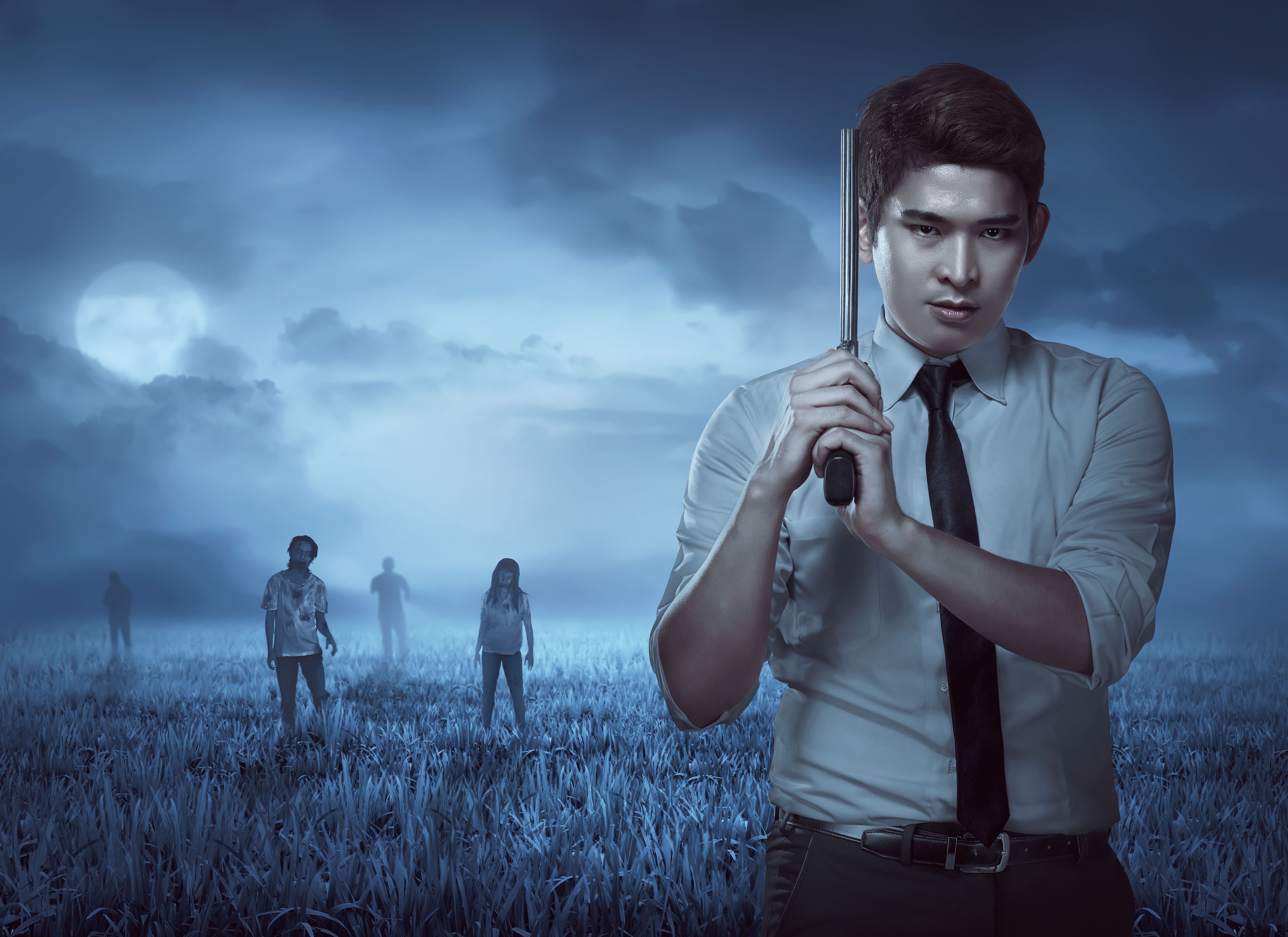 Chinese man vs zombies