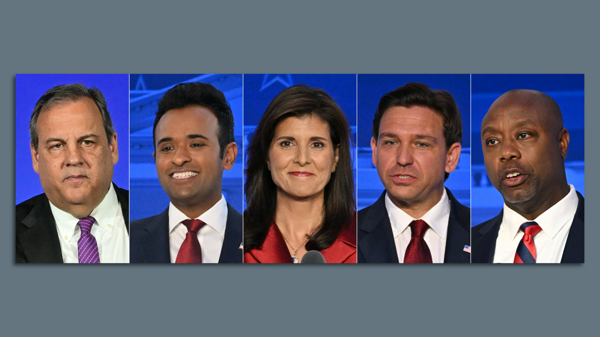 Head shots of 5 candidates 