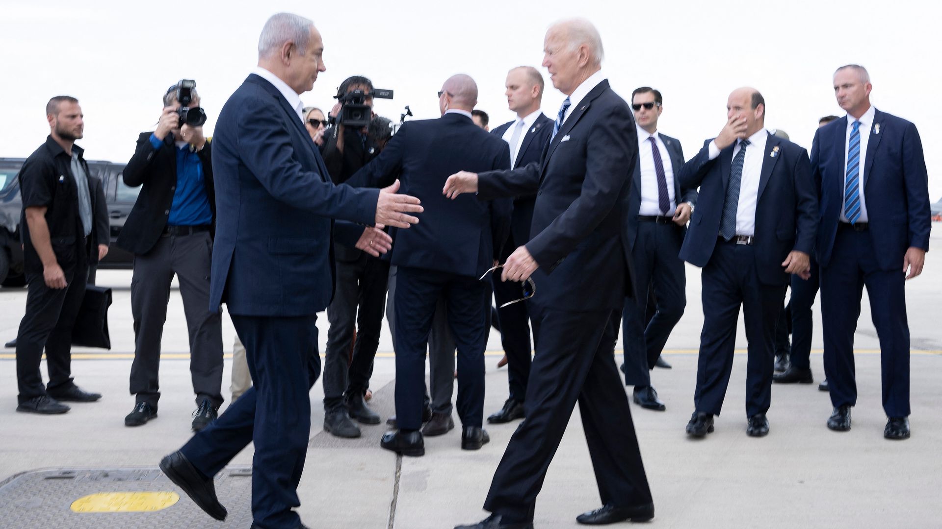 Netanyahu and Biden meet in October 2023.