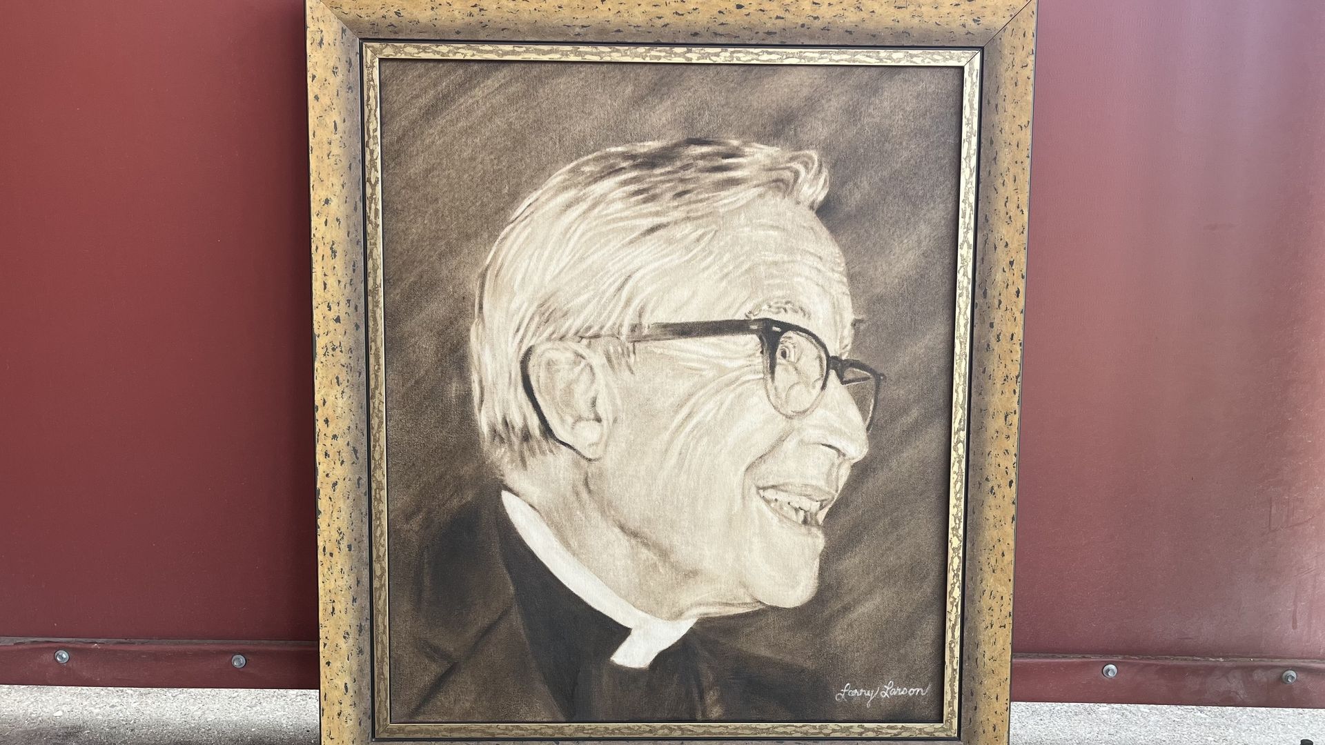 A portrait of Monsignor Clement Kern that hangs in the Most Holy Trinity rectory.