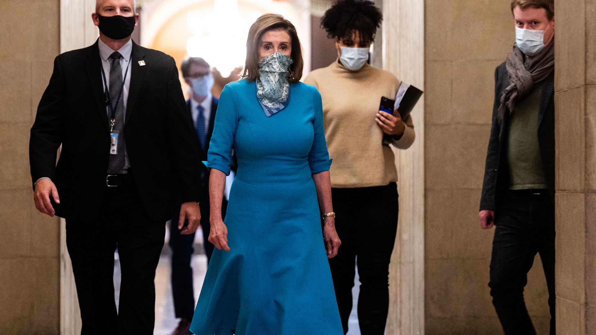 .S. Representative Nancy Pelosi (D-CA) walks to her office after her weekly press conference
