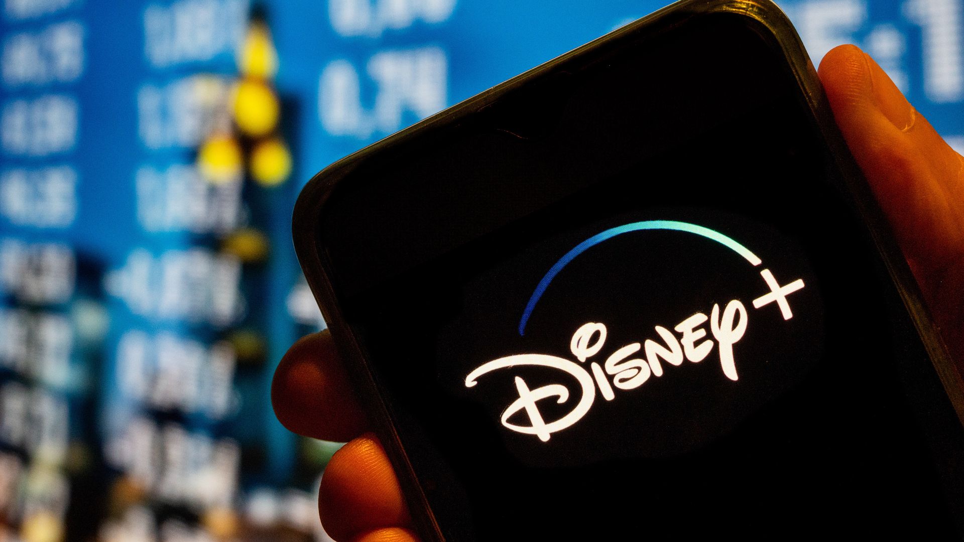 Disney+ logo on a phone.