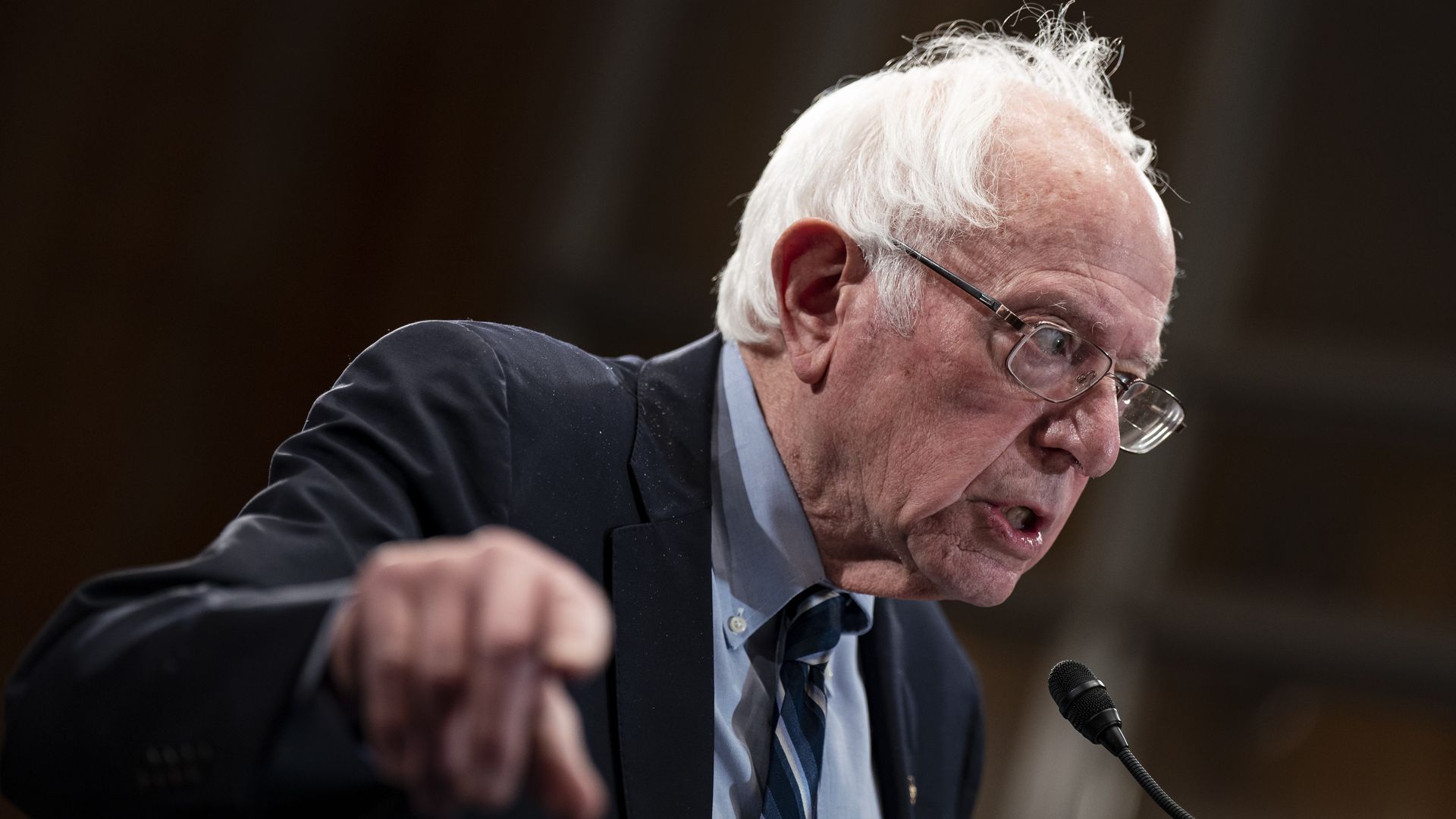 Sen. Bernie Sanders speaks during a news conference on Feb. 9, 2023. 