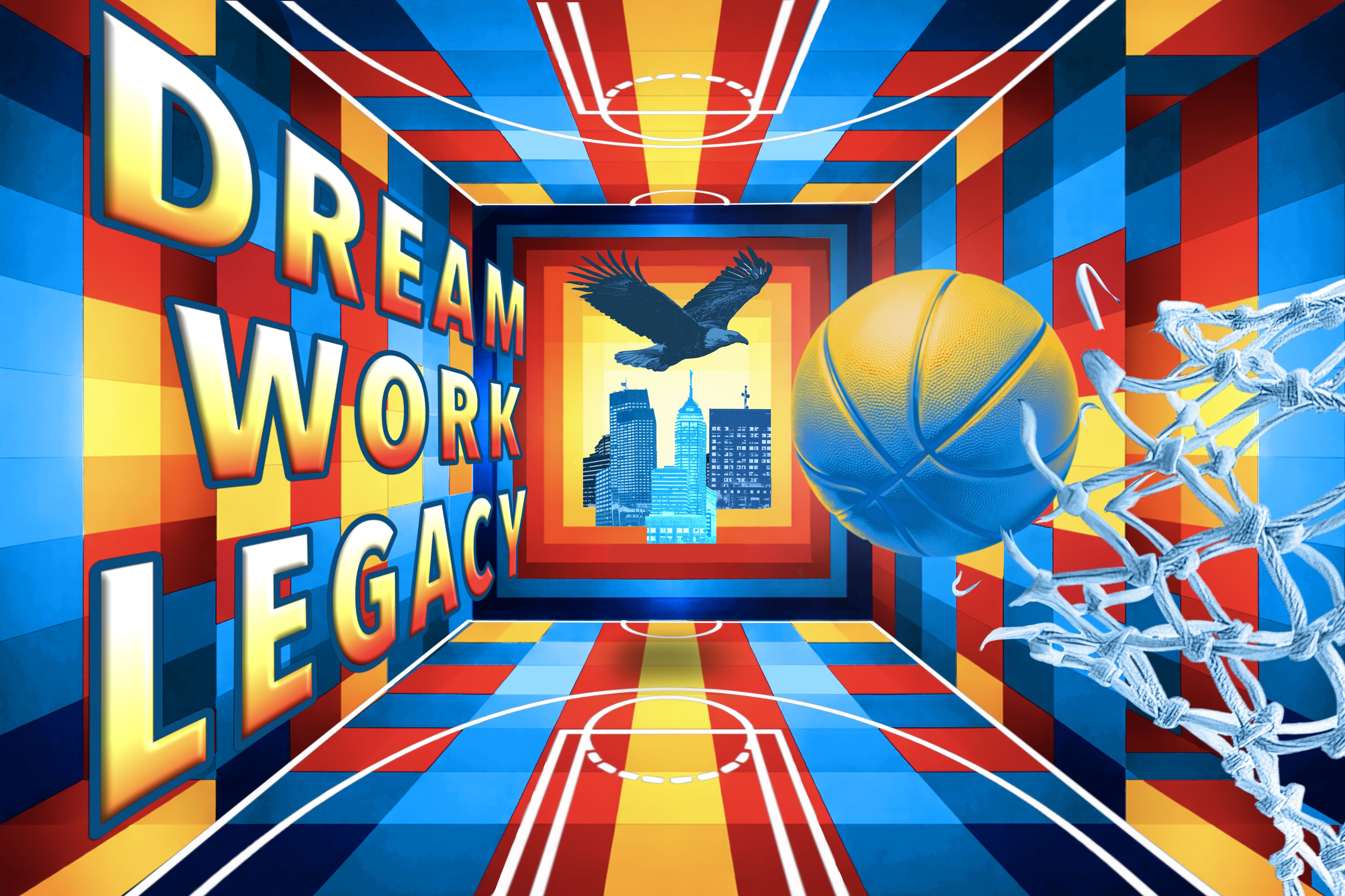 Concept art for an Indiana Fever Mural contest