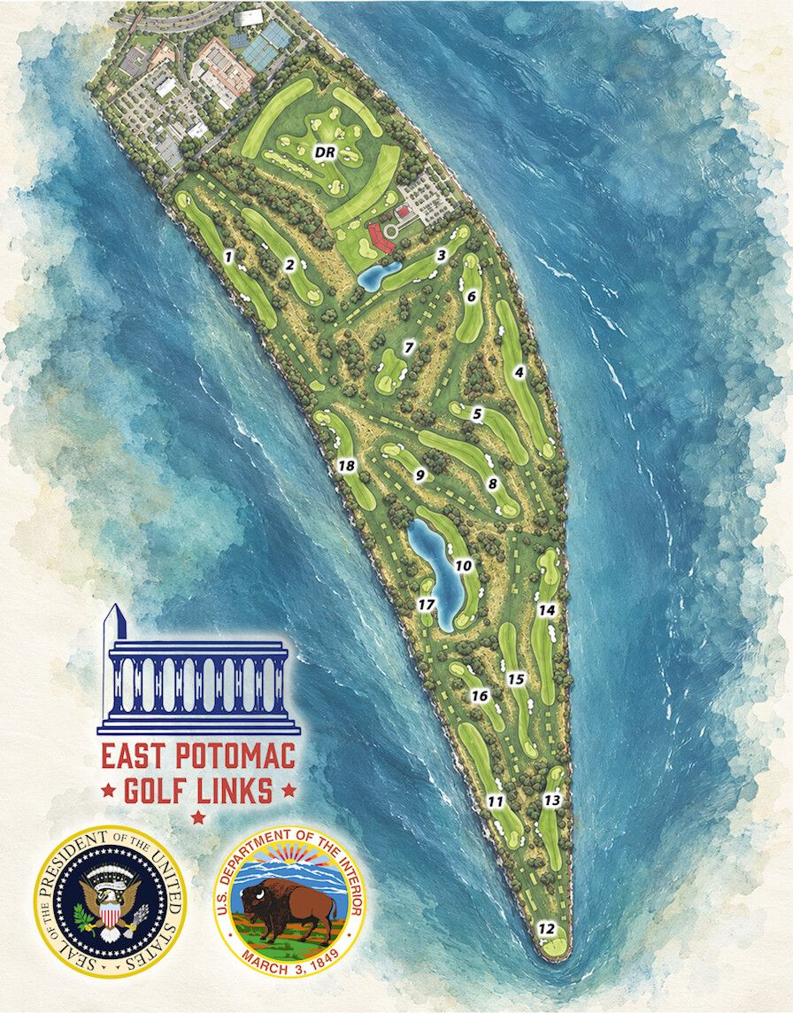 A rendering of the renovated East Potomac golf course in Washington, DC