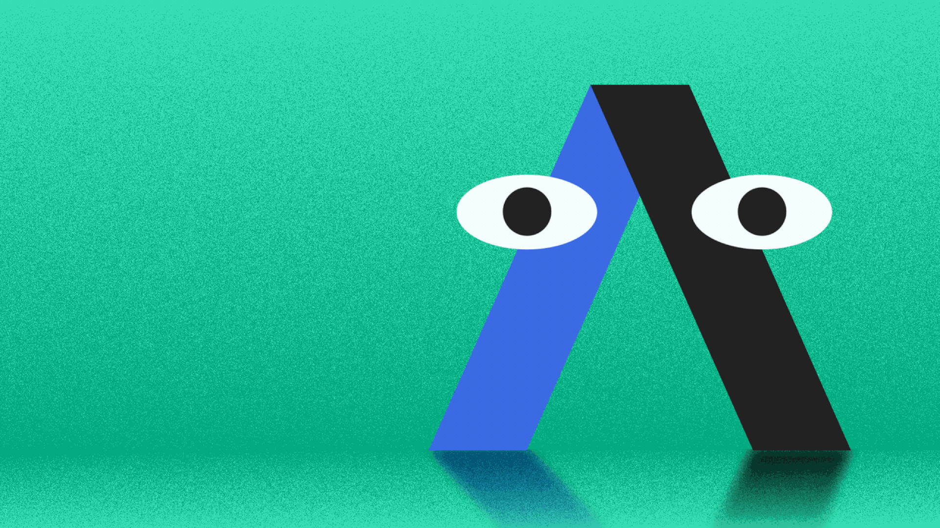 Illustration of the Axios logo with eyes on the top of the A, which look around before looking straight ahead and squinting.