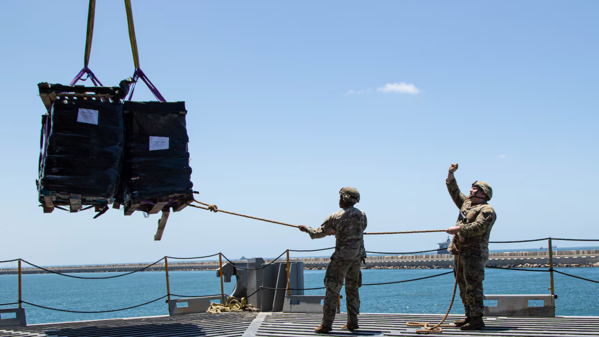 Aid arriving at U.S.' temporary pier in gaza