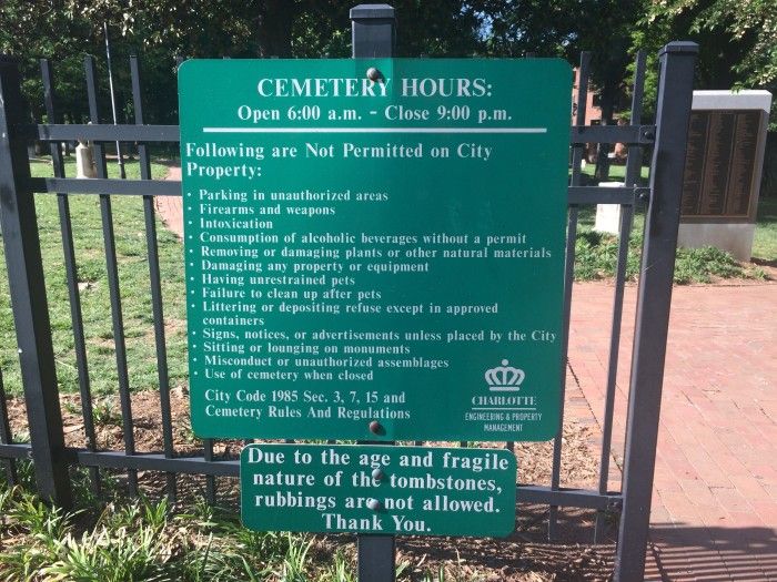settlers cemetery rules