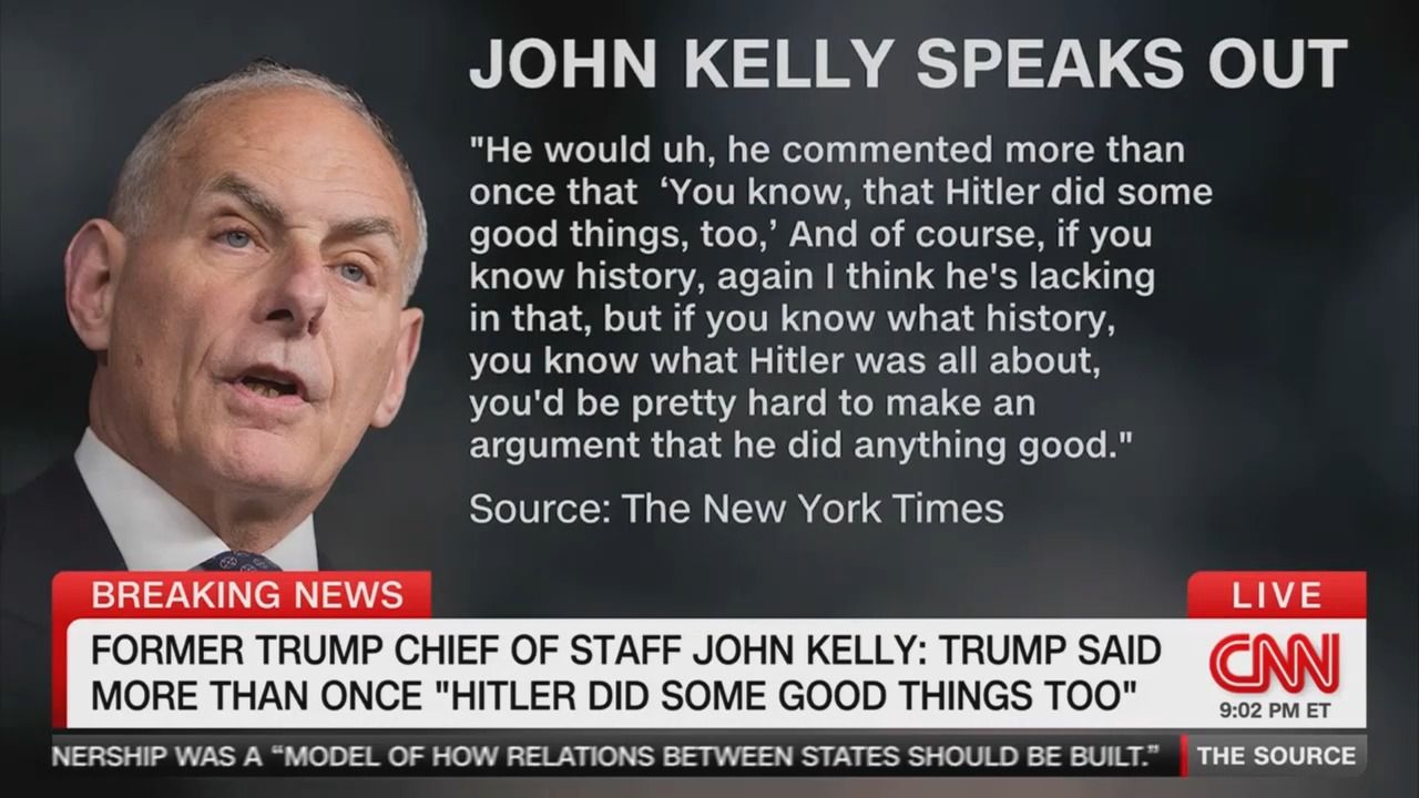CNN screenshot with John Kelly quote