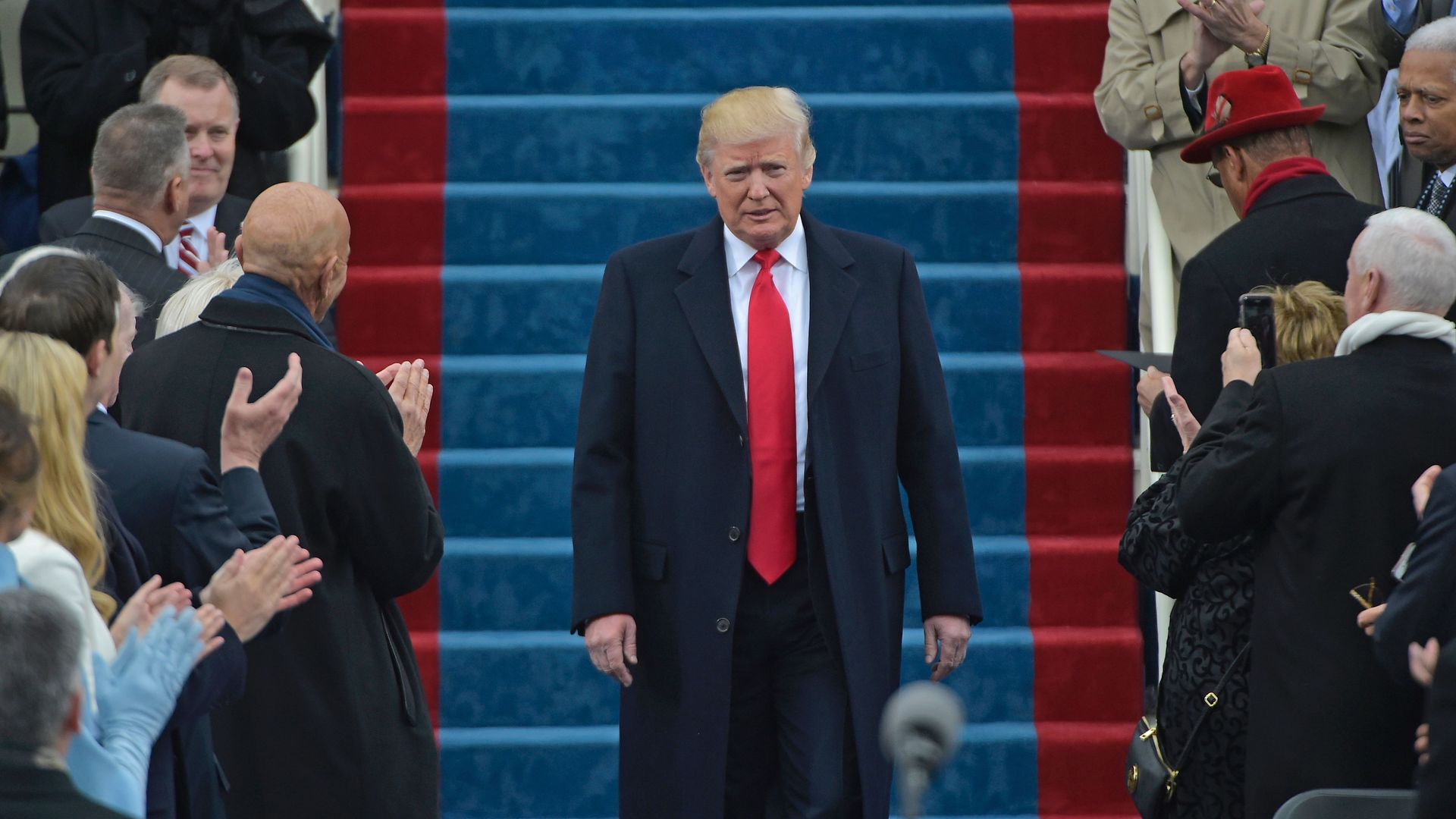 President Donald Trump during his swearing-in ceremony in 2017. 