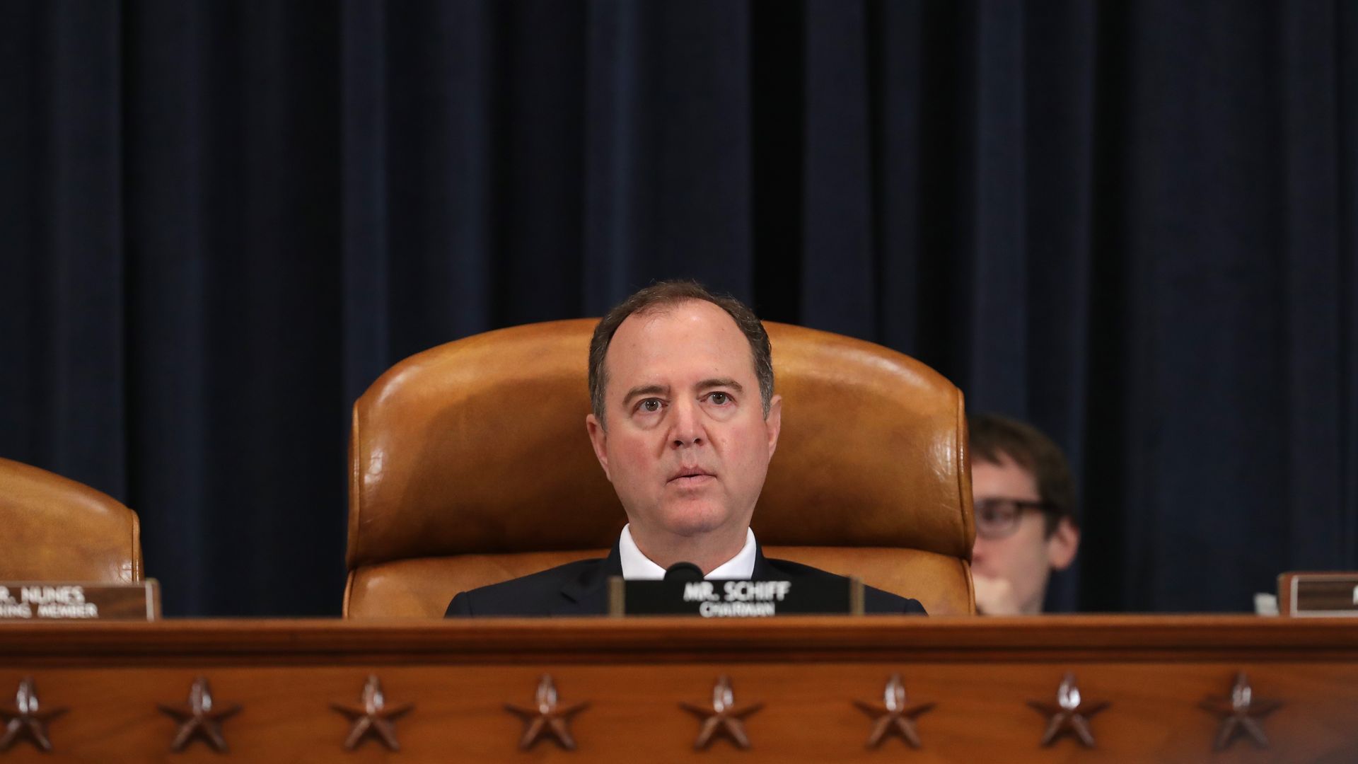 House Intelligence Committee Chairman Adam Schiff (D-CA) listens to testimony from experts on the subject of 'deepfakes,'