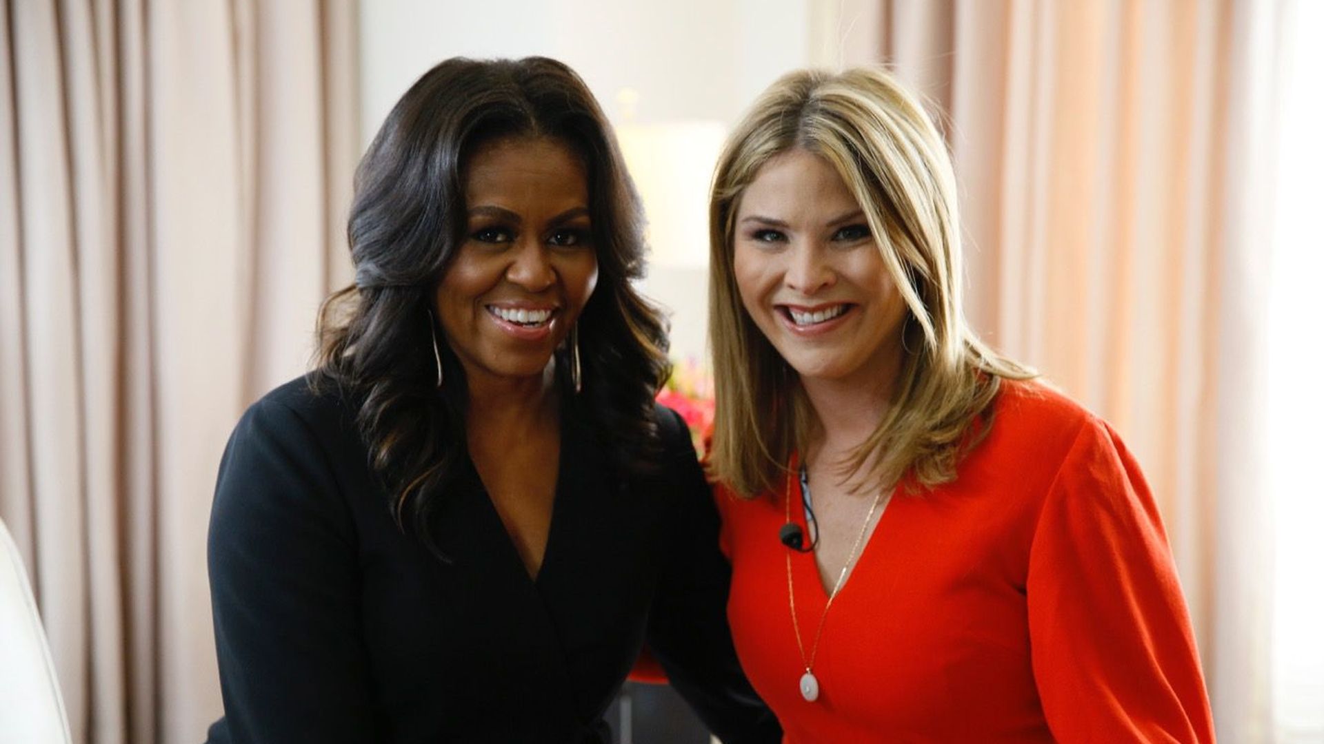Michelle Obama and Jenna Bus