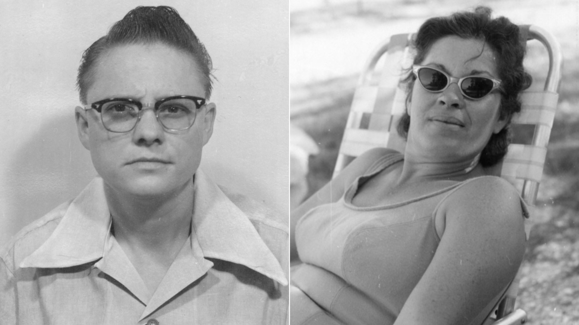 Black and white photos of Bobby and Kay