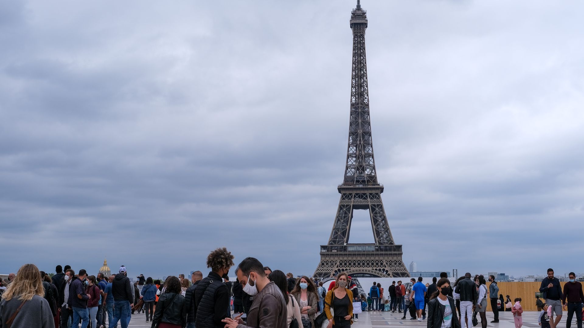 The French capital sees tourists again in its streets and around tourist monuments on June 5, 2021 In Paris, France.