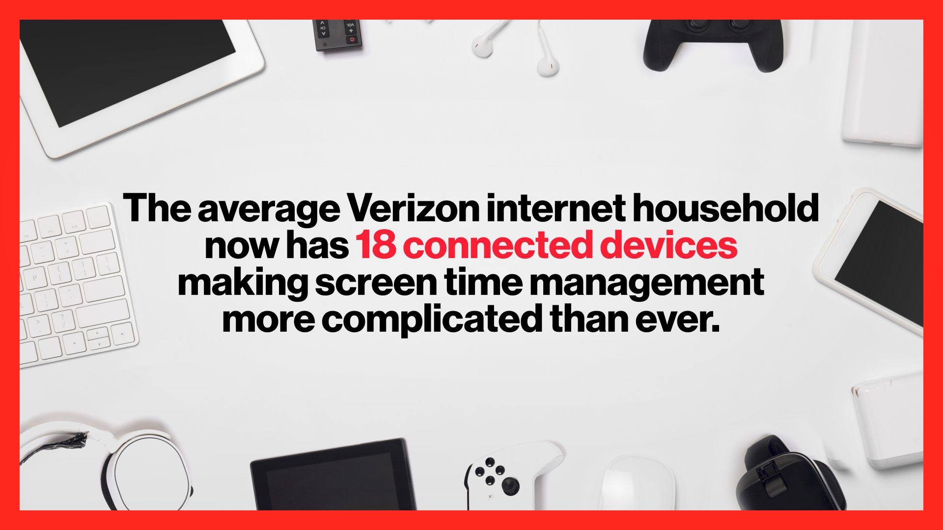 The average Verizon internet household now has 18 connected devices making screen time management more complicated than ever,