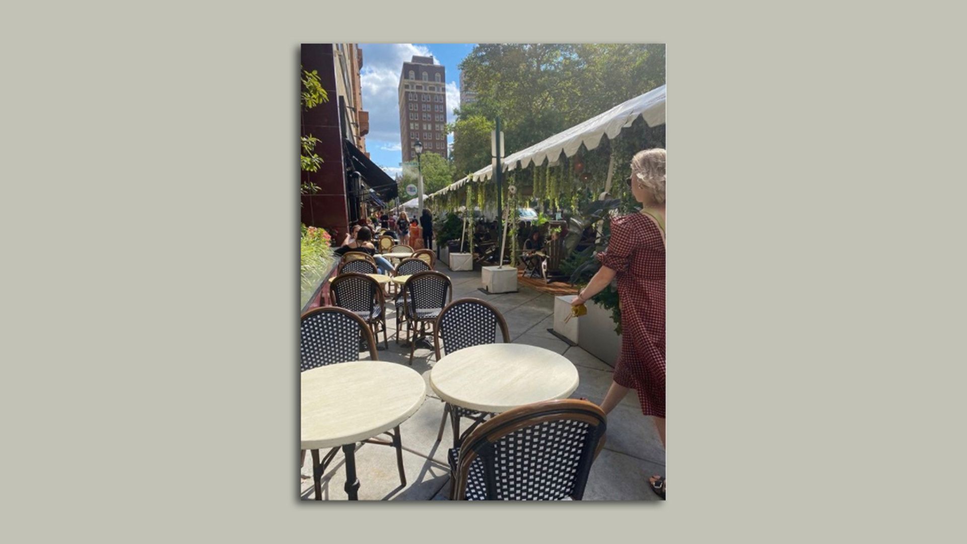 A scene of Rouge's streetery in Rittenhouse Square from September.