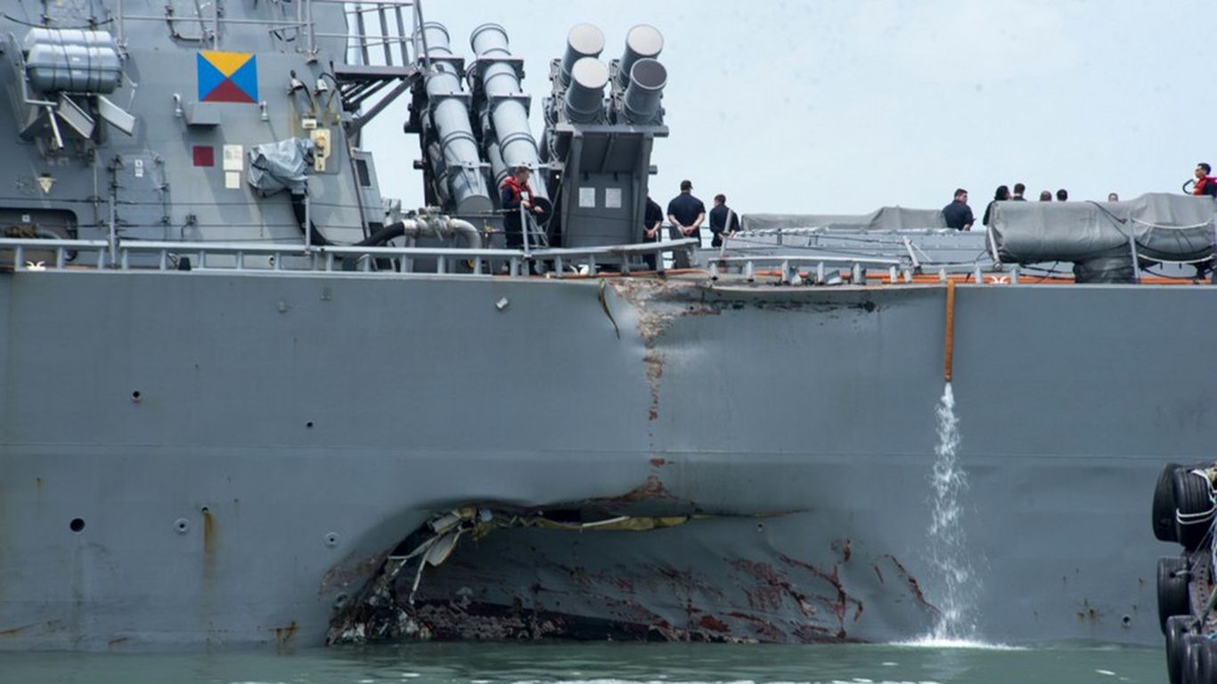 Navy to pause operations on all fleets after collisions