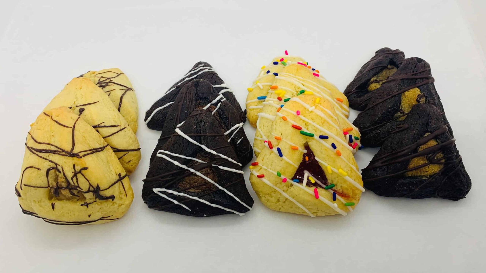 A lineup of modern hamantaschen flavors