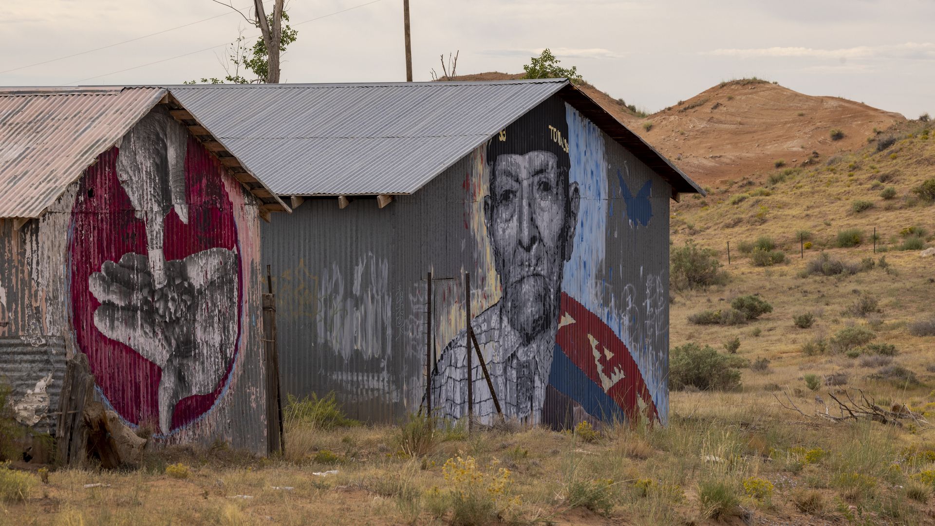 A mural of the Navajo Code Talkers.
