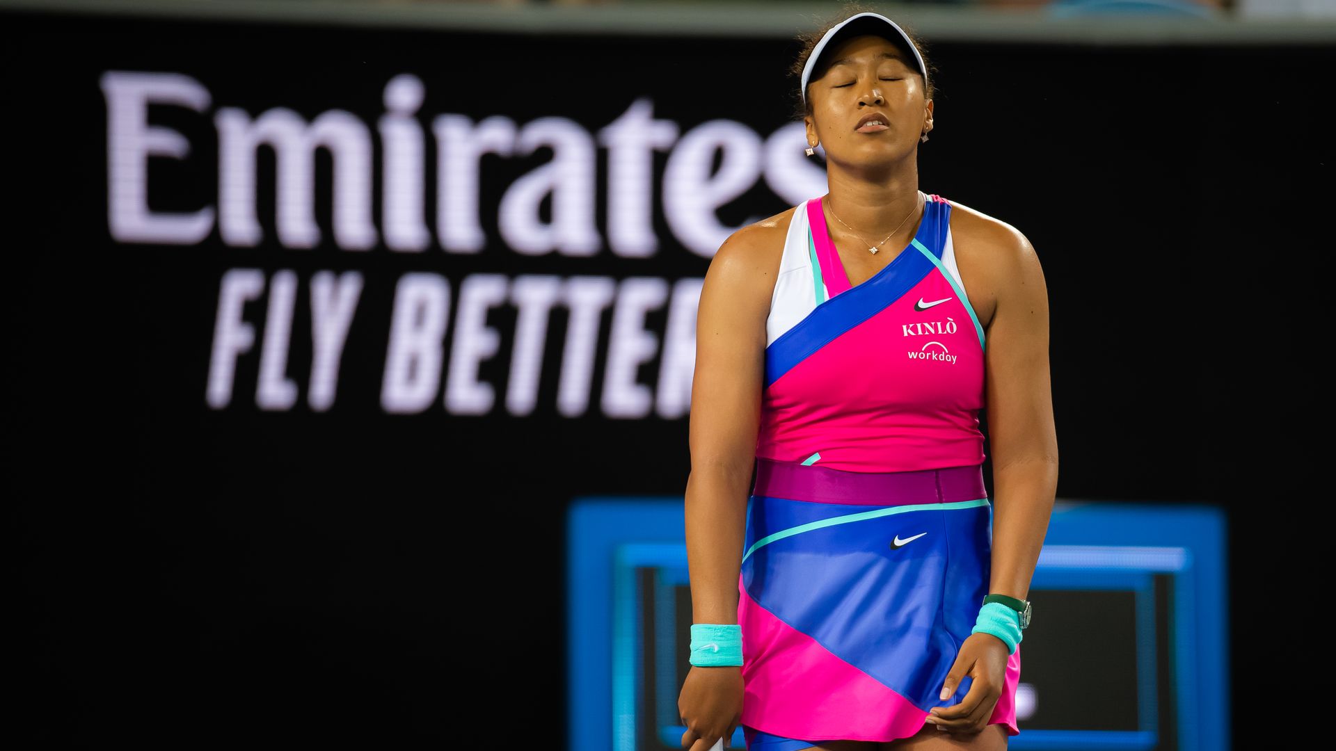 Naomi Osaka in action during her third round match against Amanda Anisimova at the Australian Open.