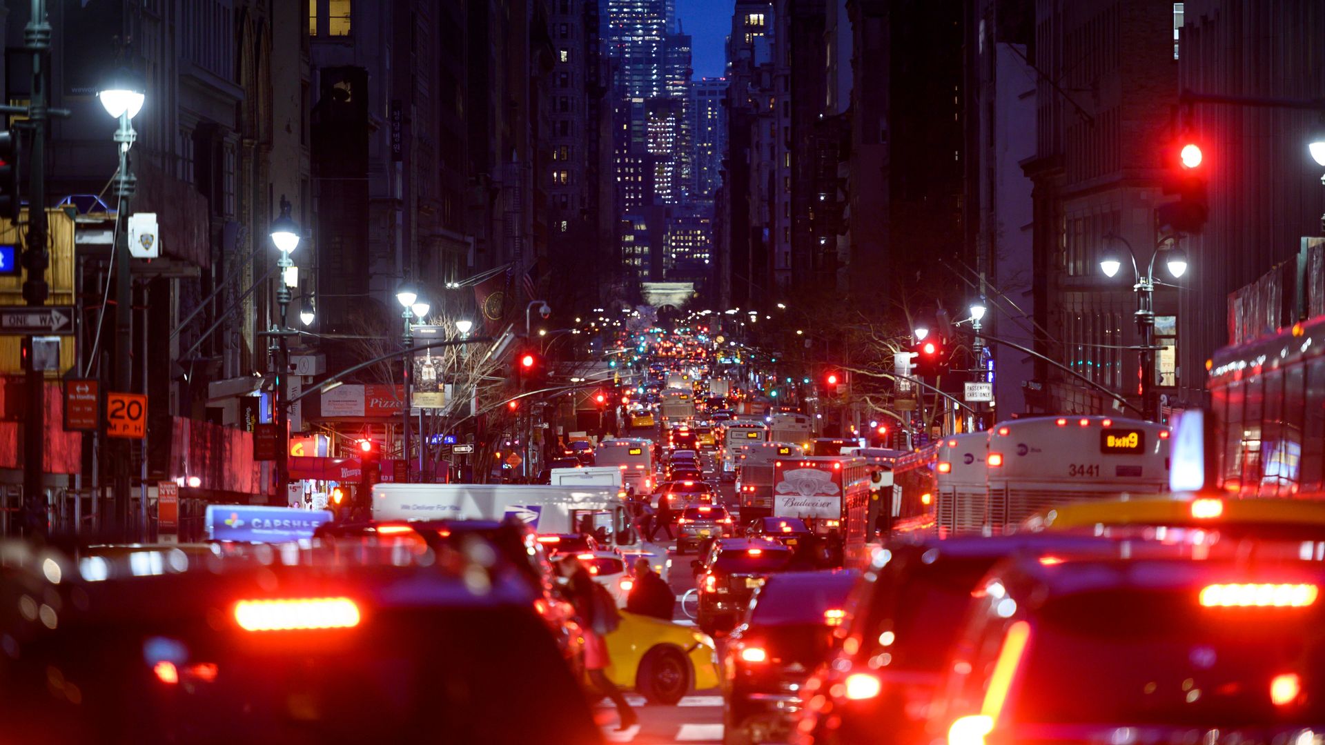 New York City traffic evening rush hour