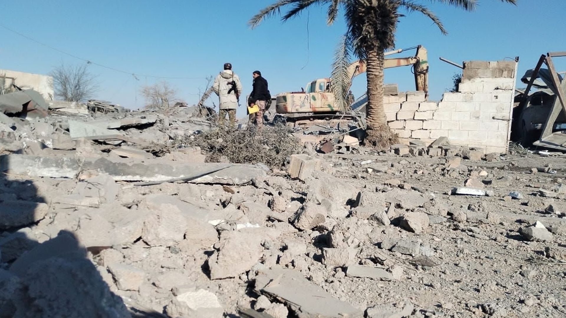 View of destruction of buildings in an Iraq city
