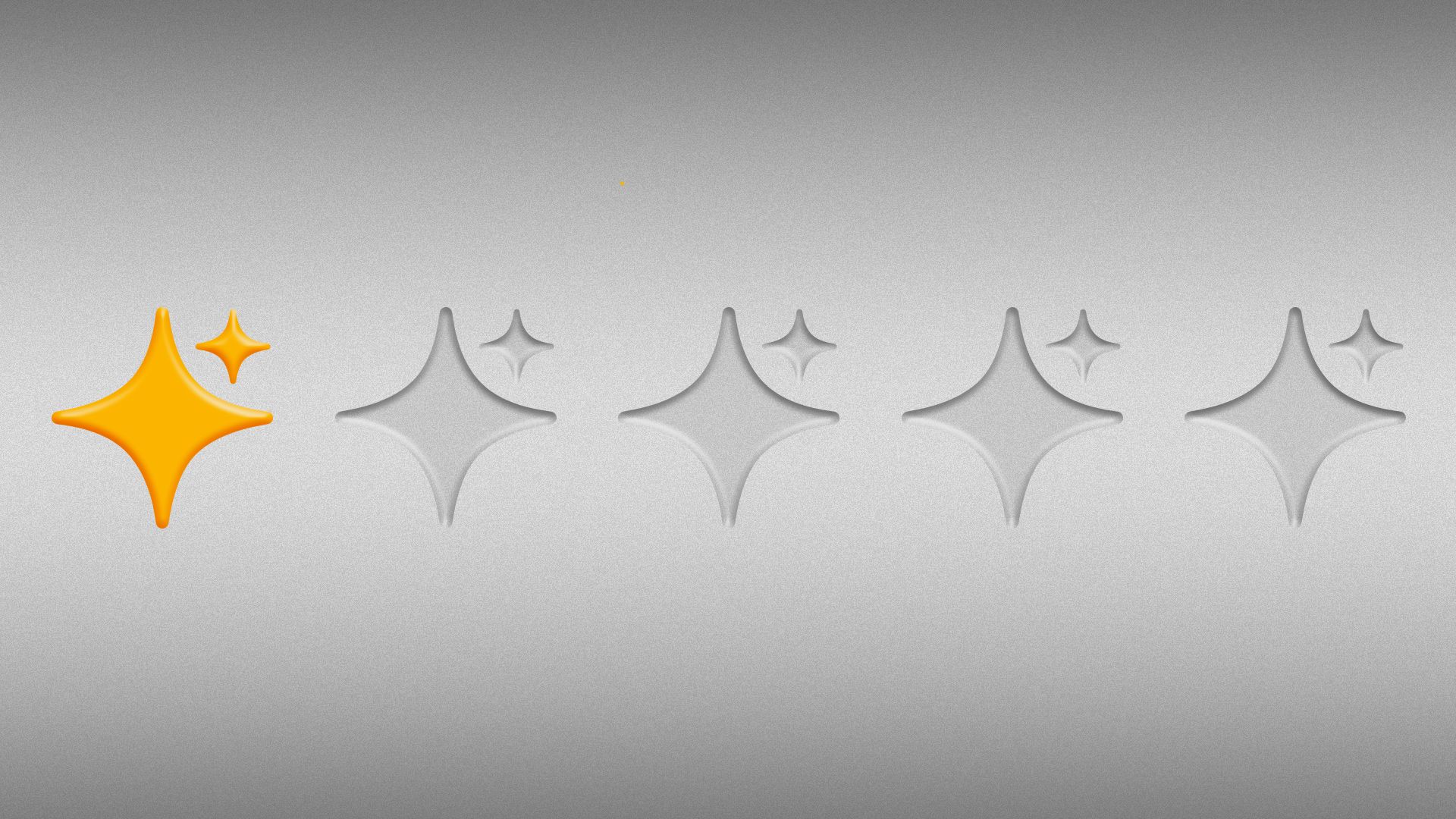 Illustration of a 1-star review made out of AI star shapes. 
