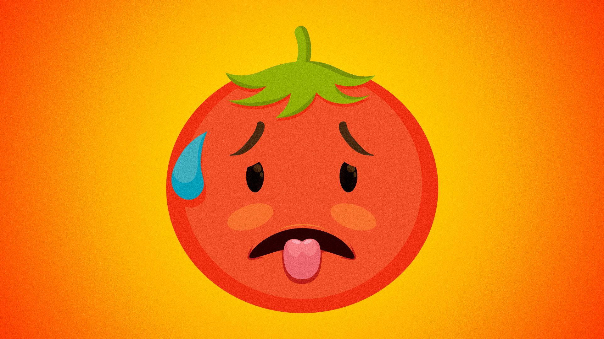 Illustration of a hot tomato emoji.