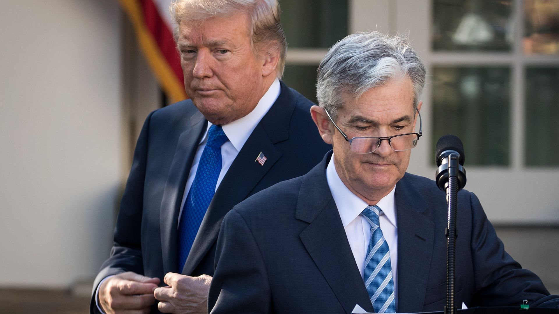 President Trump and Fed chair Jerome Powell in 2017