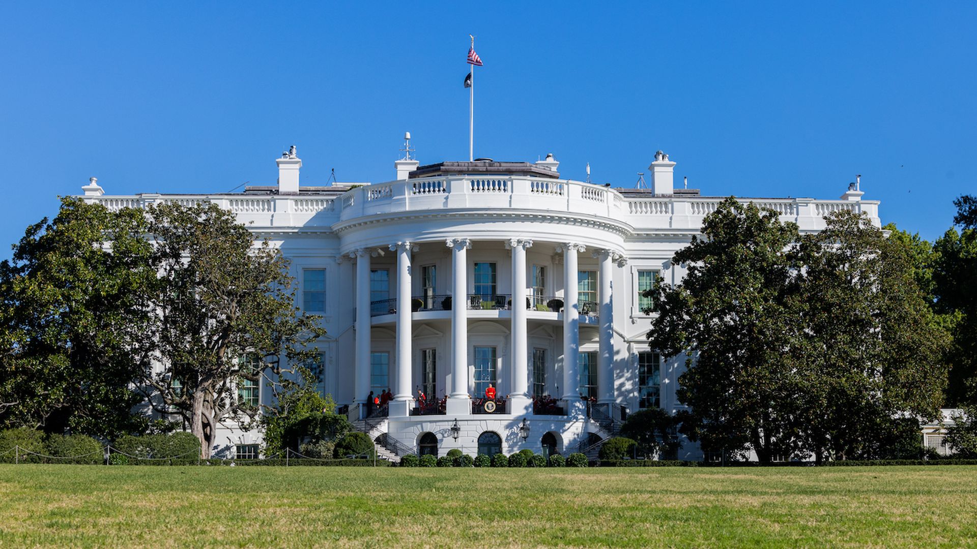 The South Front of the White House is seen on October 8th, 2022. (Photo by Nathan Posner/Anadolu Agency via Getty Images)