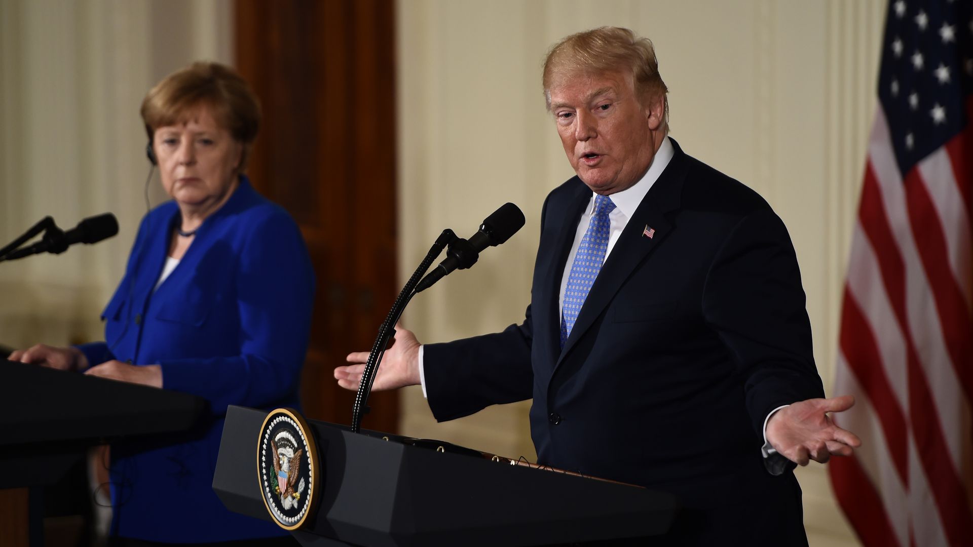 President Trump with German chancellor Angela Merkel
