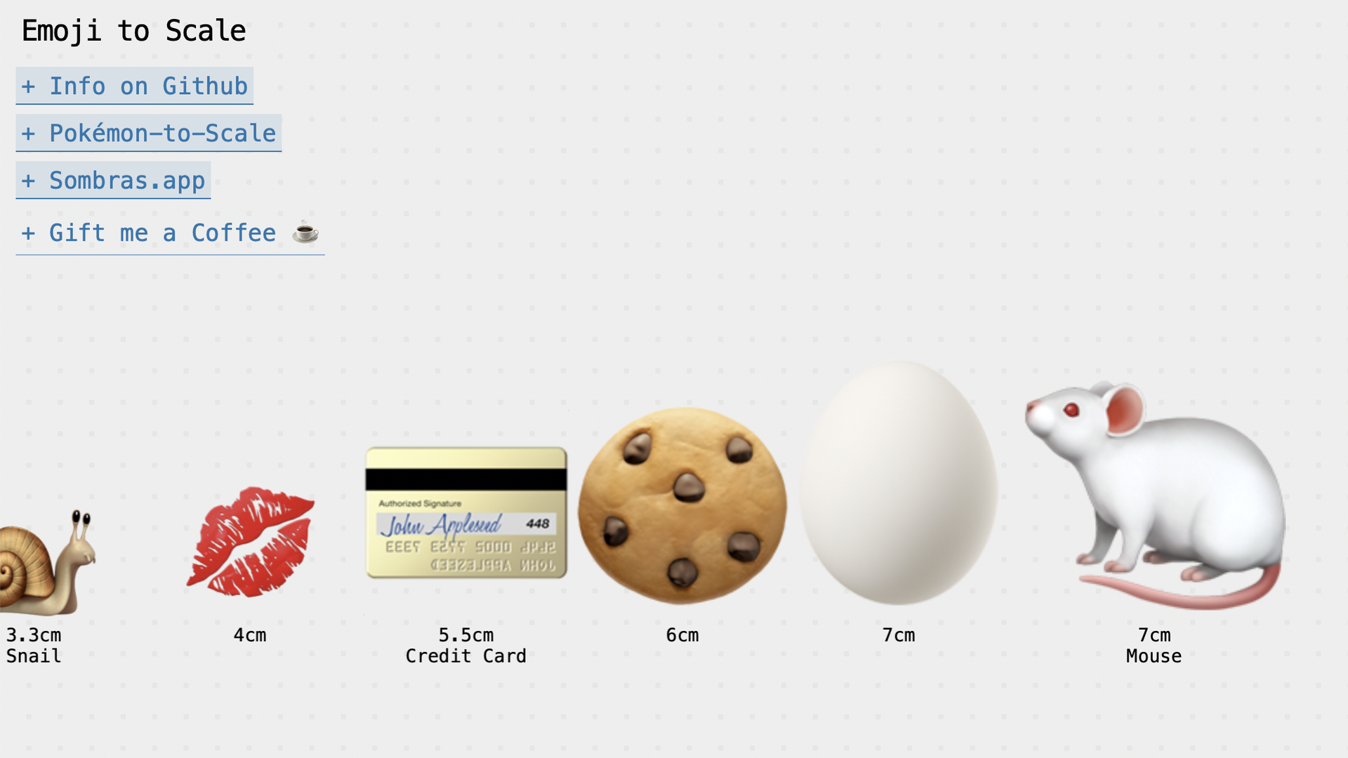 A screenshot of the Emoji to Scale web site