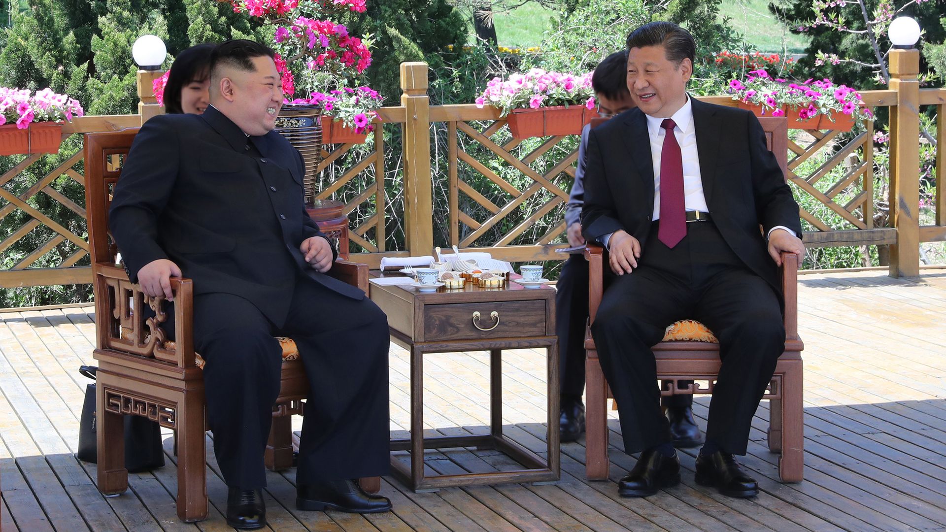Xi Jinping holds talks with Kim Jong-un in China on May 7–8.