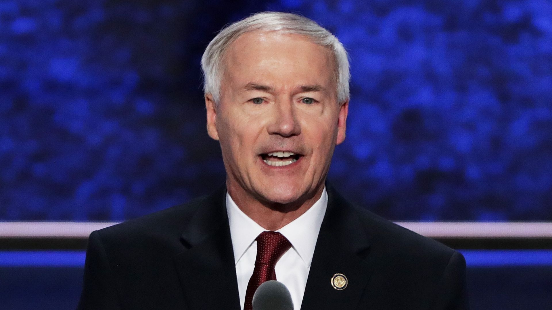 Gov. Asa Hutchinson when he spoke at the 2016 Republican Convention