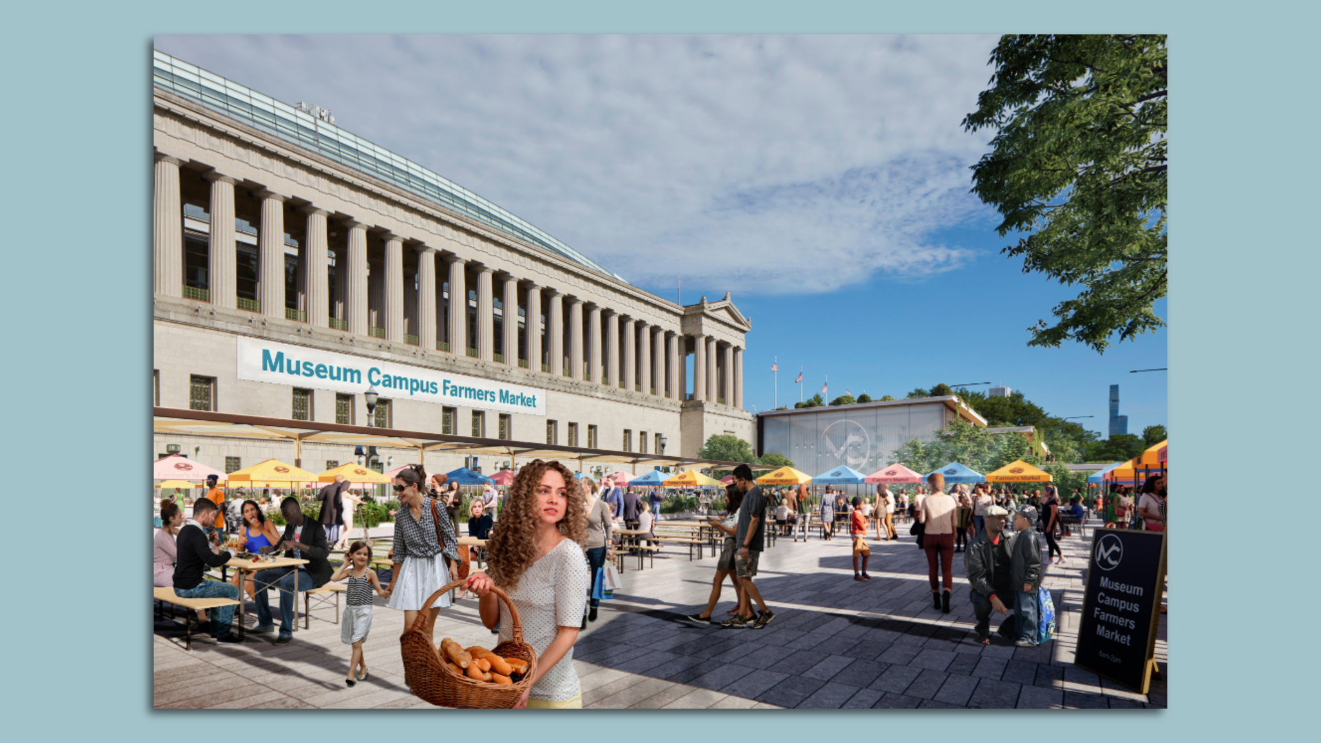 Rendering of a farmers market. 