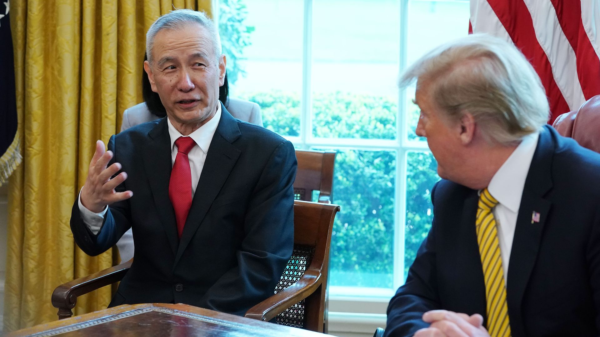 resident Donald Trump stands with Chinese Vice Premier Liu He, before signing the phase 1 of a trade deal between the U.S. and China