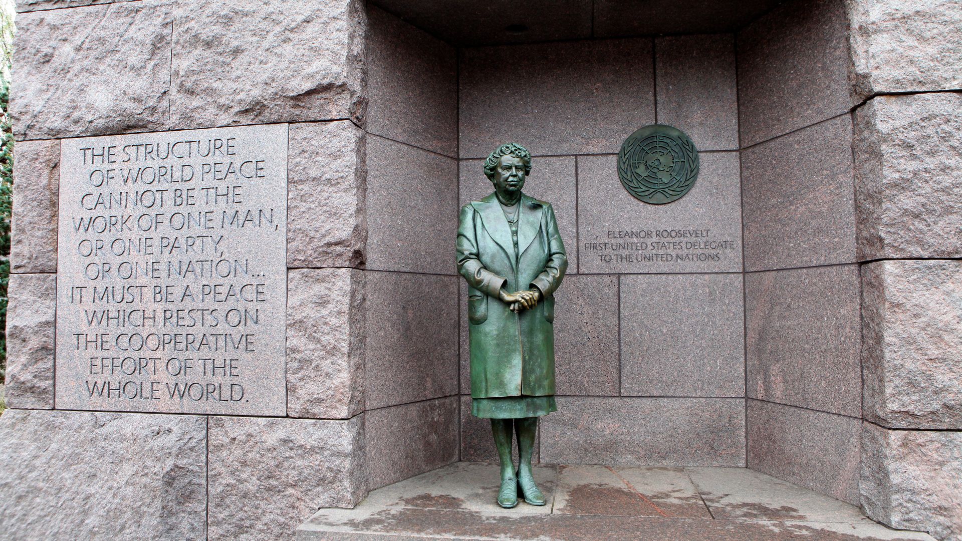 Eleanor Roosevelt Memorial at the Franklin Delano Roosevelt Memorial site.