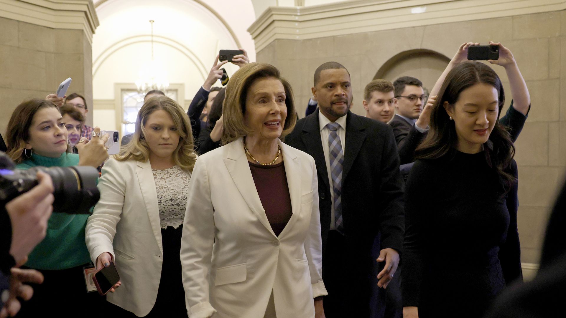 ouse Speaker Nancy Pelosi (D-CA) arrives to the U.S. Capitol Building on November 17, 2022 in Washington, DC